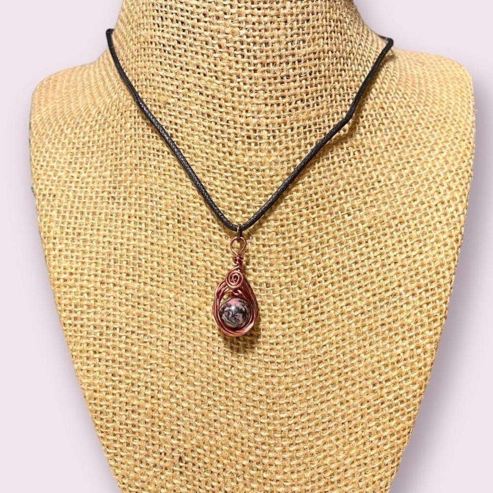 Copper Rhodonite Necklace - Picture 4 of 5
